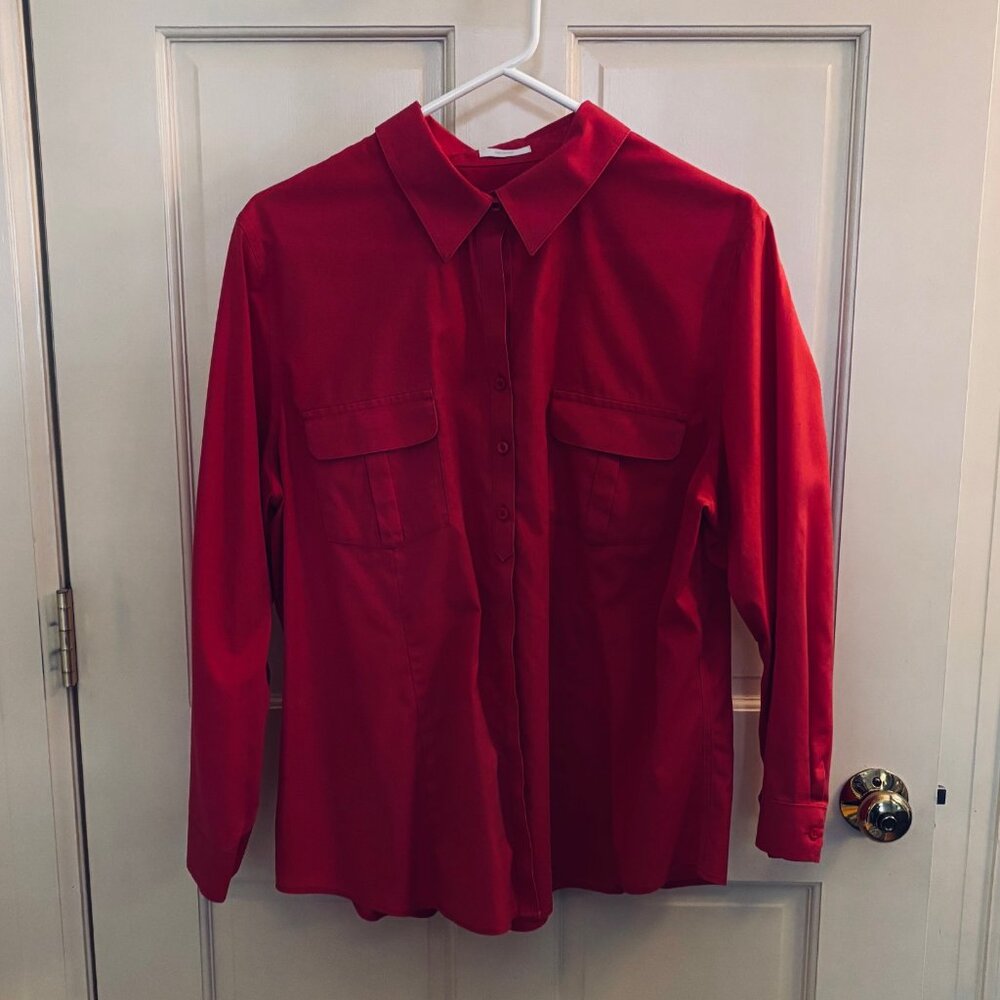 Chico's No Iron Blouse in Coral - Chico's Size 3(XL)